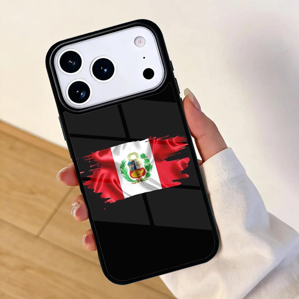 Peru Flag Mobile Phone Case for IPhone 17 AIR 16pro Max 15 14 13 12 11 Bumper Cover