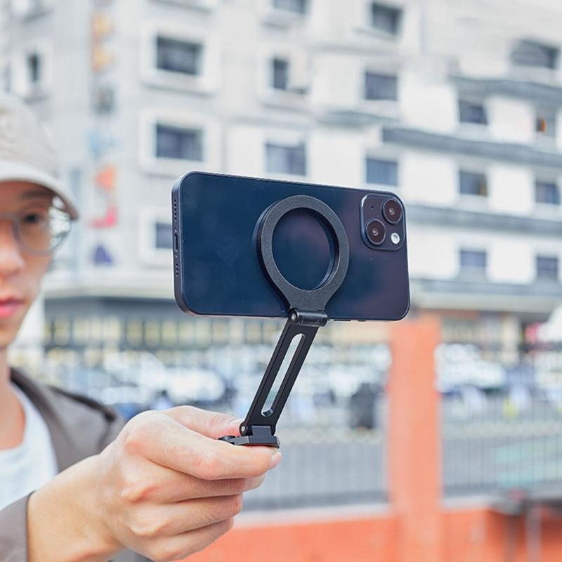 Travel Phone Holder Tripod Magnetic Phone Mount Portable Aluminum Clip  for Handfree Viewing Live Streaming
