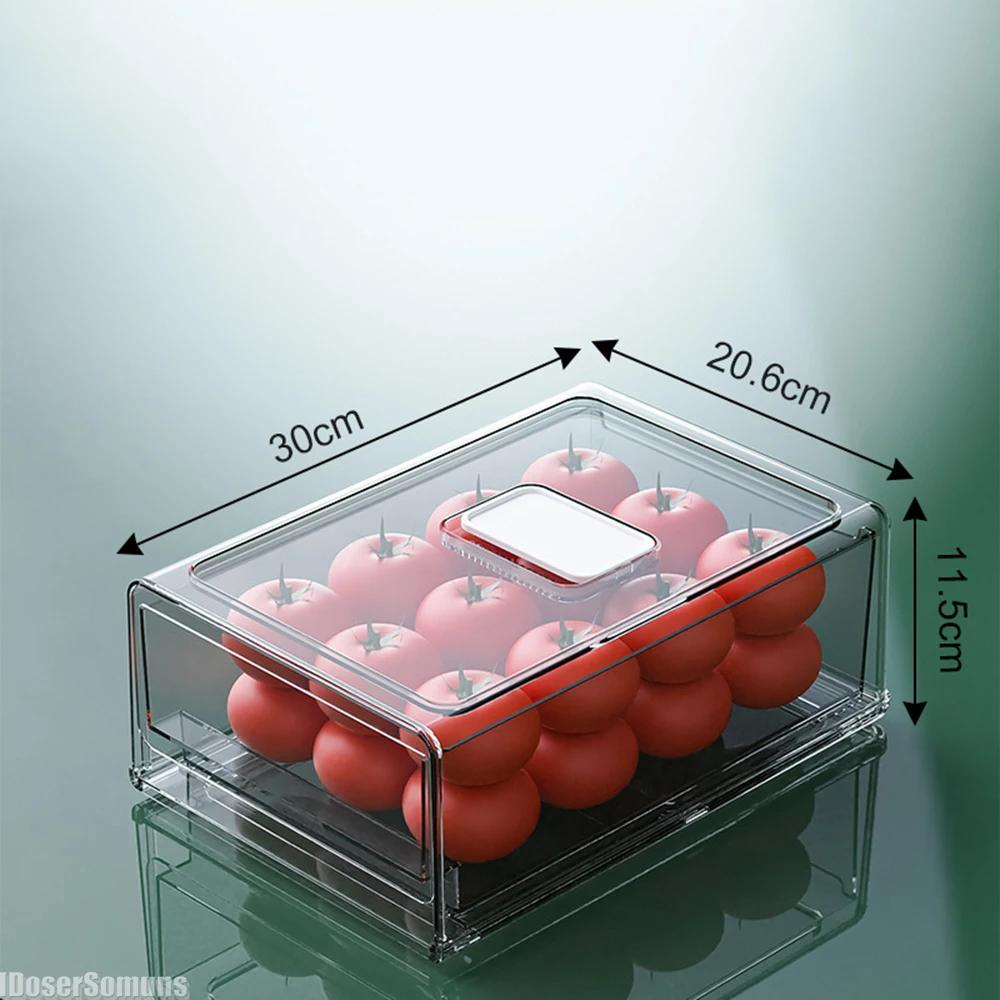 Refrigerator Drawer Storage Partition Board Storage Box Vegetable and Fruit Home Kitchen Preservation Box Transparent Sorting