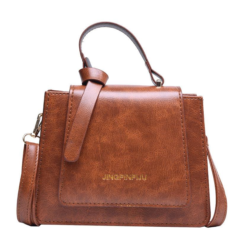 

Retro Style Pu Crossbody Bag With Magnetic Closure For Daily Use кавовий