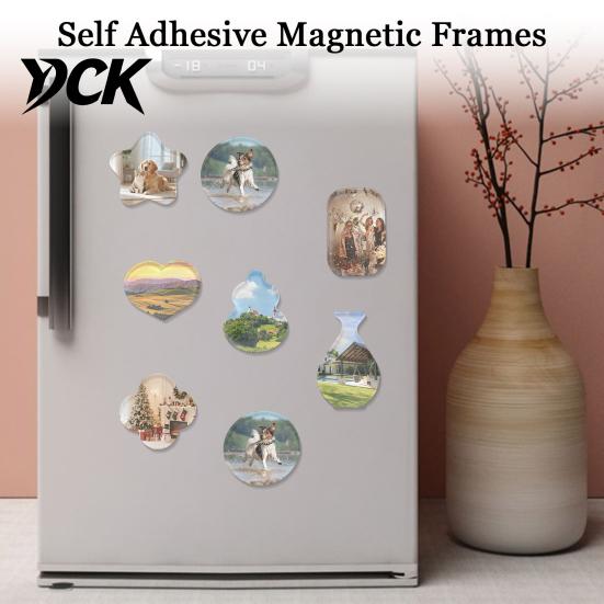 Magnetic Picture Frames 10Pcs DIY Fridge Magnet Kit, Clear Acrylic Photo Frame Set Set, Custom Making Kit for Crafts, Kitchen, Classroom Mini