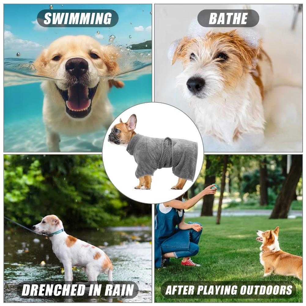 Dog Drying Coats,Super Soft Pet Dog Bathrobe Towel for Small Medium Large Dogs Dressing Gown Adjustable Microfiber Dog Hair