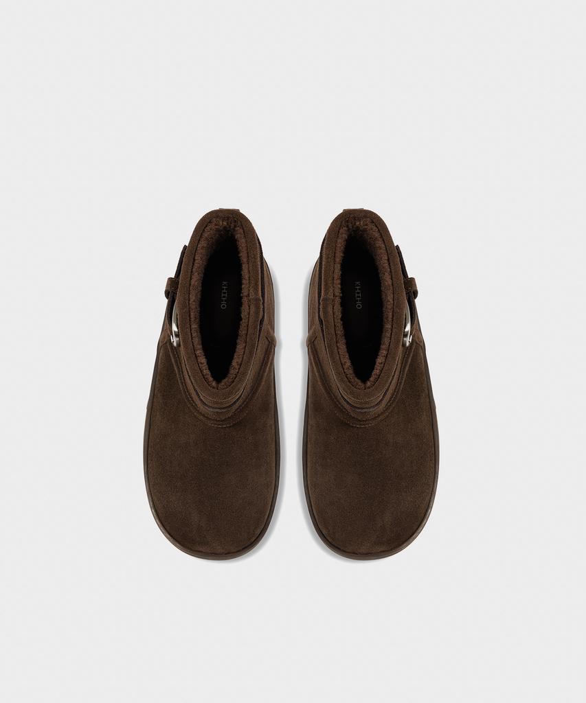 Khiho Boucle Buckle Shorts Winter Boots Brown