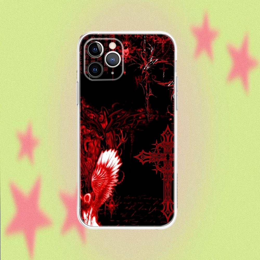 

Ins Retro Red Cross Art For iPhone 17,16,15,14,13,12,11,Air,X,XR,Pro,Max,Plus Transparent Clear Cover iPhone13PRO