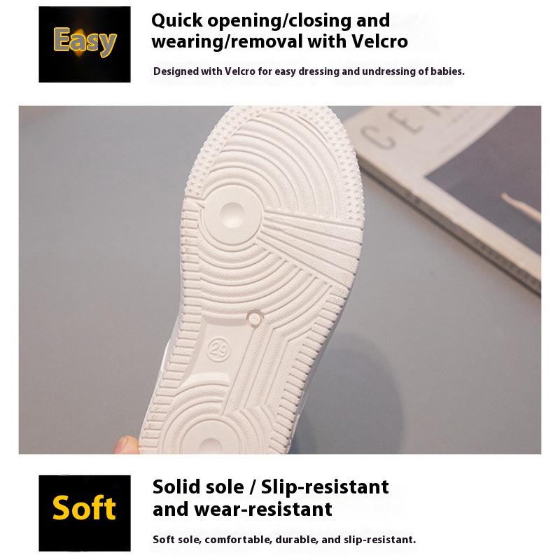 Çocuk Kampüs Deri Yumuşak Taban Bahar ve Sonbahar Tarzı Kız ve Erkek Çocuk Günlük Çok Yönlü Spor Ayakkabı