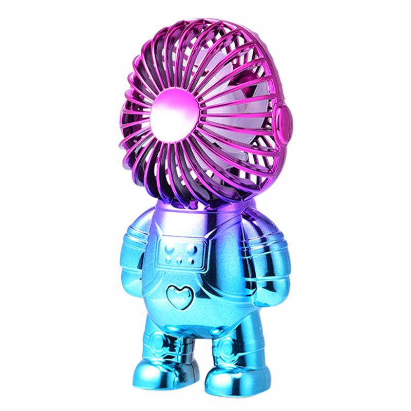 

Electroplating Astronaut ABS Mini Handheld Desktop Fan Summer Fan Cooler with Gradient Light Rose