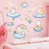 Cute Rabbit Wall Stickers Princess Room Layout Ins Cartoon Stickers Children's Room Wall Decoration XY6028