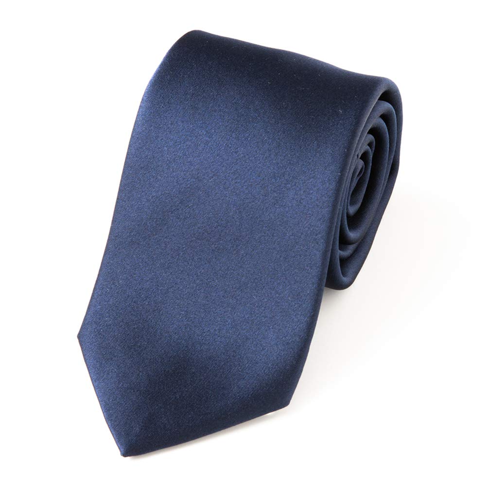

[Style Equal] Silk Necktie, 100% Silk, Made in Japan, Suitable for Weddings and Business, Plain, Kyotango Weave (Navy)