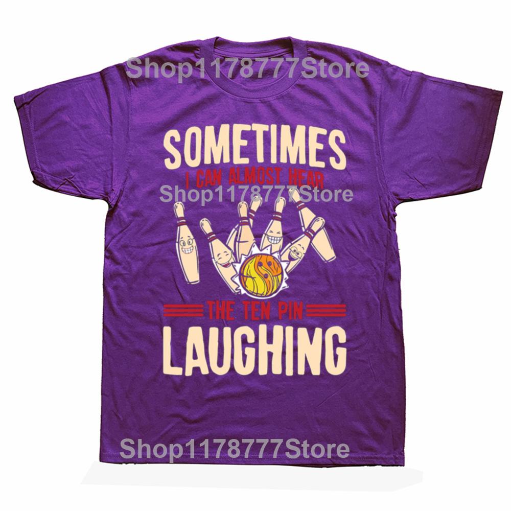 

Funny Bowling Hear Pin Laughing Bowler T Shirts Cotton Streetwear Gifts Mens Clothing Fashion Casual Loose Oversized T Shirt 4XL