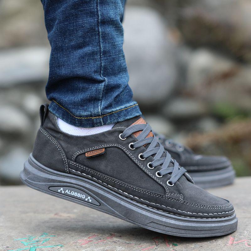 Herren 2025 Atmungsaktive Canvas Skate Schuhe - Geruchsresistent, Weiche Sohle, Abriebfest, Vielseitiges Freizeit-Schuhwerk.