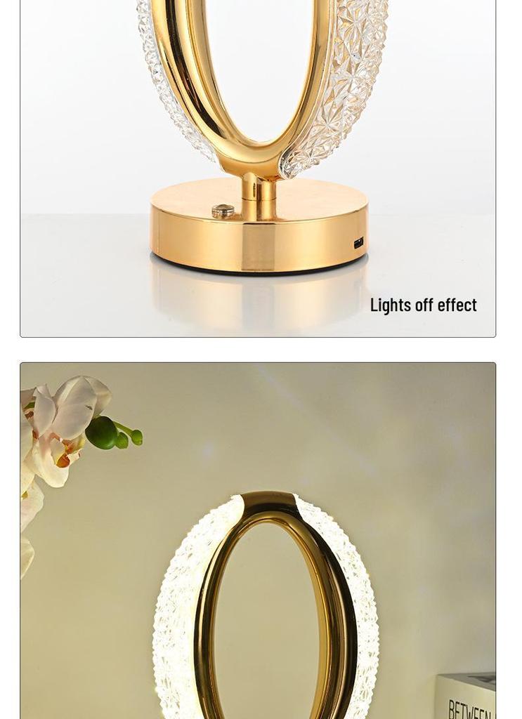 Elegant Crystal Table Lamp - High-End Bedroom & Living Room Touch Night Light
