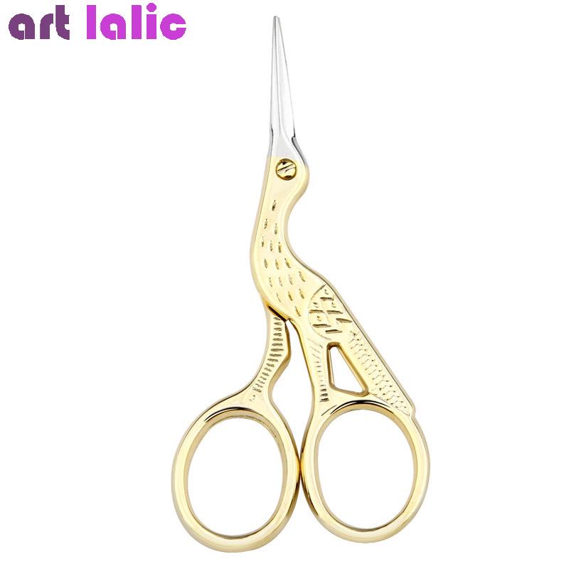 

Ножницы для дизайна ногтей, золотые ножницы из нержавеющей стали, винтажные ножницы для вышивки, ножницы для дизайна ногтей, кусачки для птиц золотой