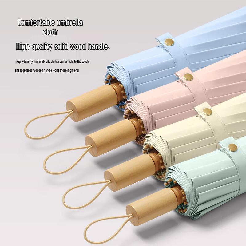 MAYDU Women s Gradient Tri-Fold UV Sun & Rain Umbrella