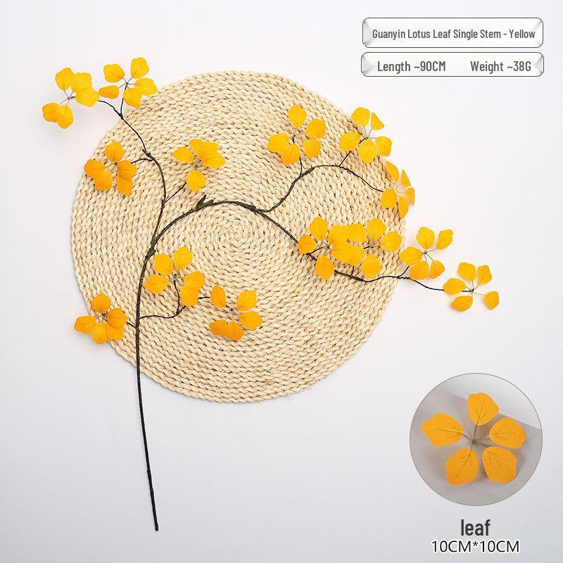 Zen Style Simulation Lotus Leaves & Rattan Indoor Decor - Fake Green Plants & Simple Photography Props