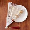 Faltbarer Weißer Spitzenfächer Handheld Lolita Cosplay Barock Rose Schwarz Faltbarer Vintage-Fächer für Party Hochzeit Tanz Dekoration