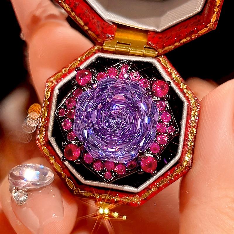 

Jewelry Copper Bottom Gold Plated Millennium Cut Roland Light Luxury Set Main Stone 14-10Mm