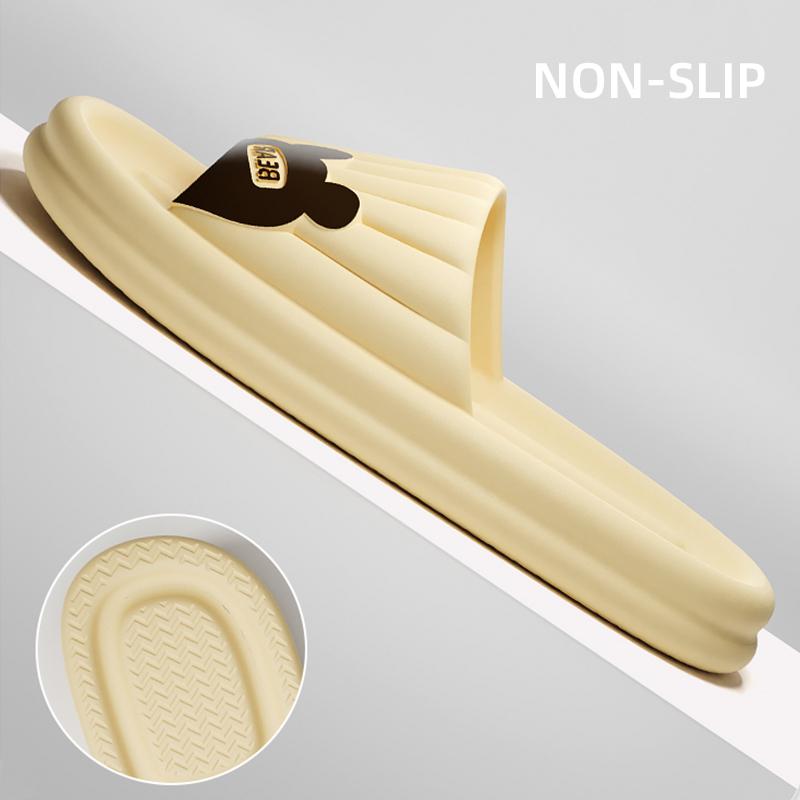 Cartoon Bär Sommer Männer Hausschuhe Nicht Slip Bad Hause Boden Flache Damen Schuhe Dicken Boden Rutschen
