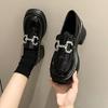 British Wind and Water Diamond Single Shoes New Spring Muffin Small Leather Shoes Thick Soles Increase