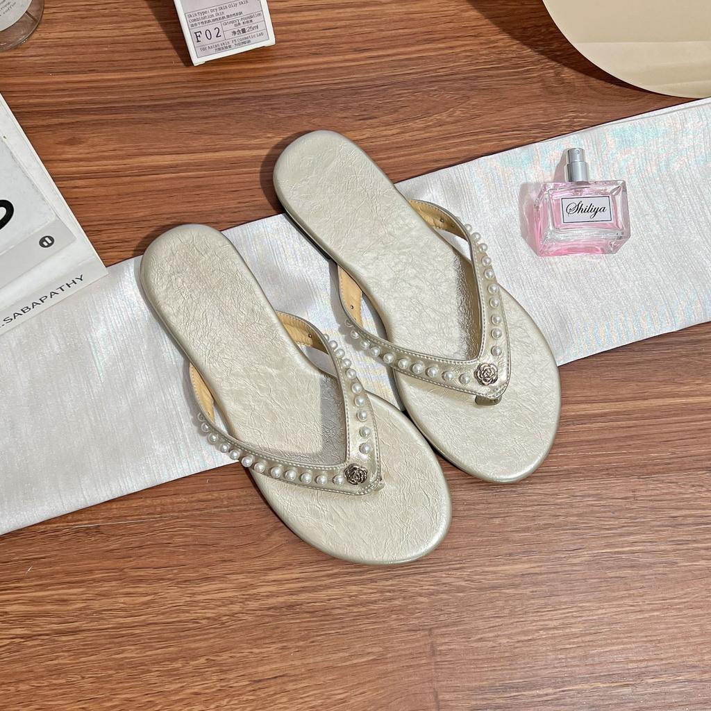 French Temperament Flip-flops Women's High-end Flat Sandals Summer 2025 Breathable Casual Shoes Women's Versatile