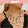 Gothic Necklace Skeleton And Earrings Set With Alloy Material For Halloween Festivities And Alternative Style