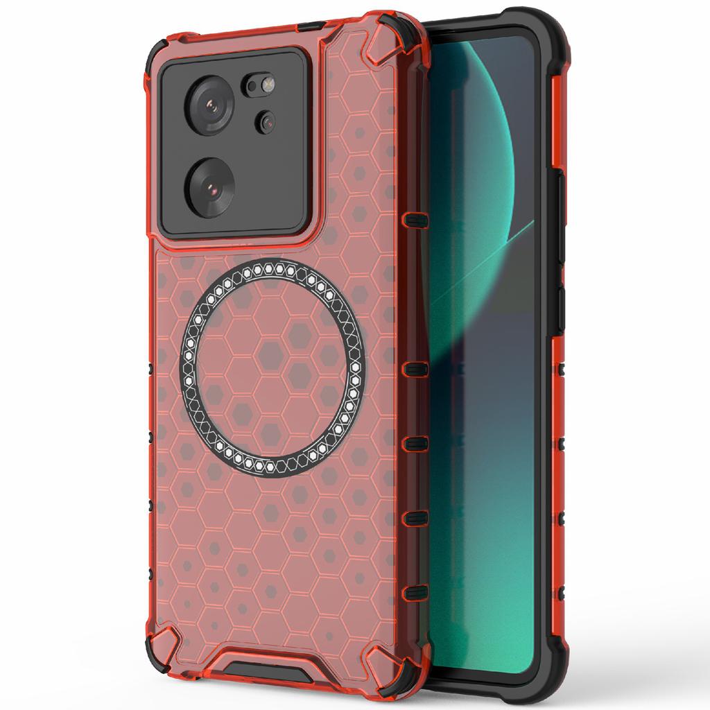 For Xiaomi Redmi K60 Ultra/13T/13T Pro Case Honeycomb TPU+PC Phone Cases Compatible with MagSafe