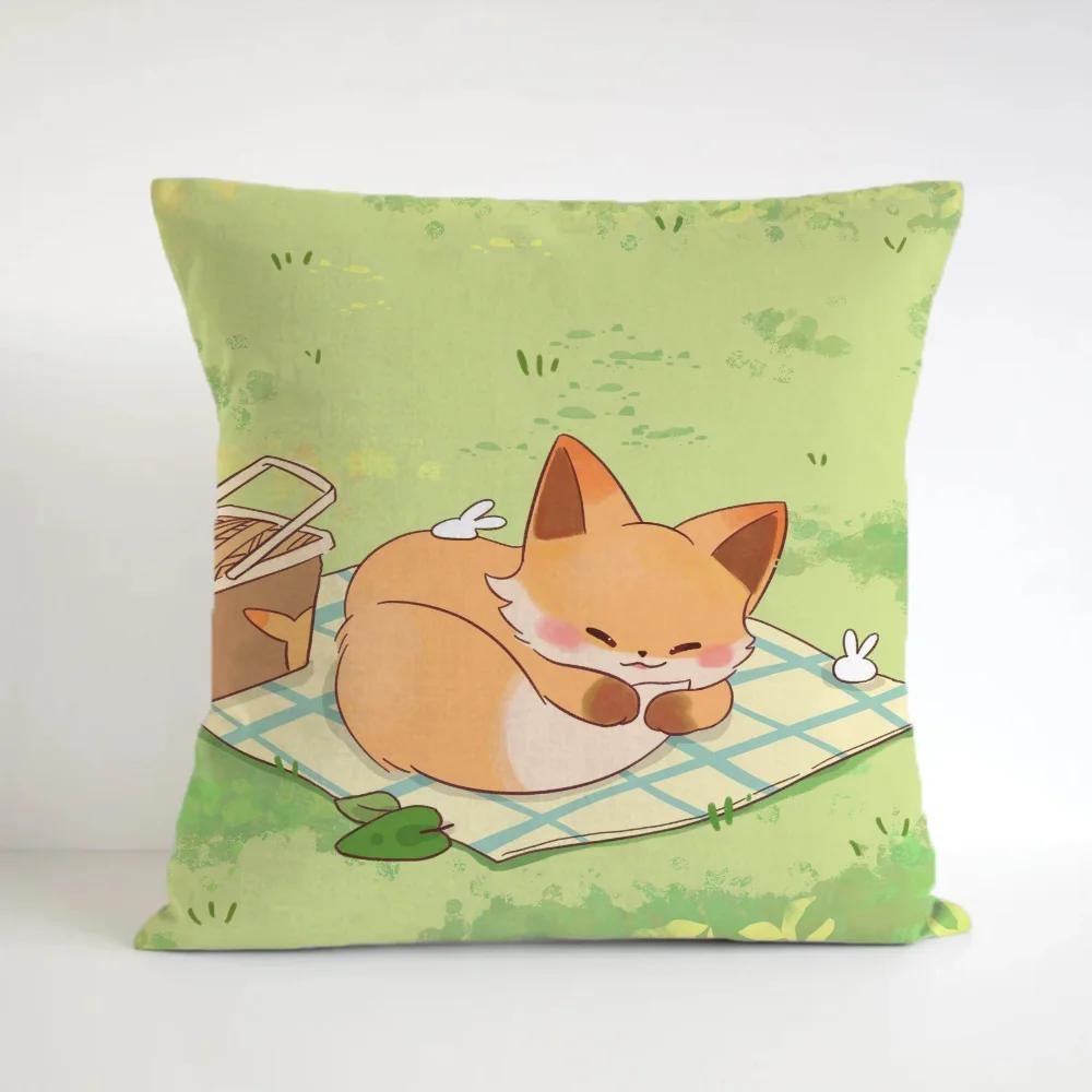 

Cartoon Fox Cushion Cover 50x50 Cushions Decorative Pillowcases 40x40 Ornamental Pillows for Living Room Lounge Chairs Pillow 12x12Inch