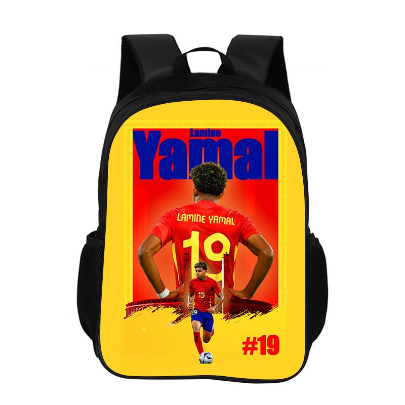 L-Lamin Yamal School Backpack Football Star Rucksack Child Bookbag Knapsack Fashion Schoolbag Football Sports Backpack Kids Gift