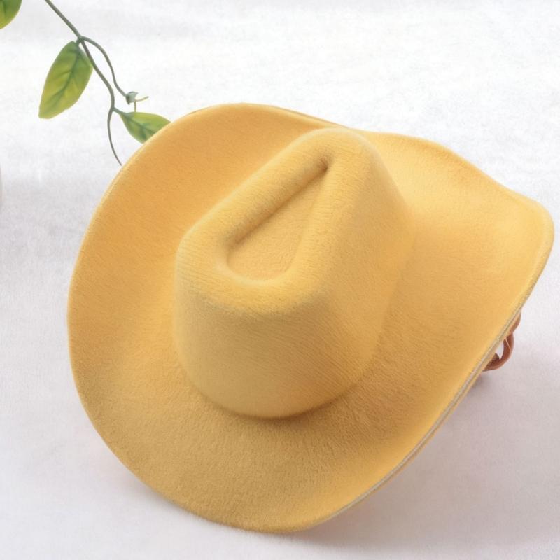 Tiny Western Cowboy Hat Miniature Fabric Hat Ornament For Handmade Craft Clothing Wrapping Sewing Costume Embellishment