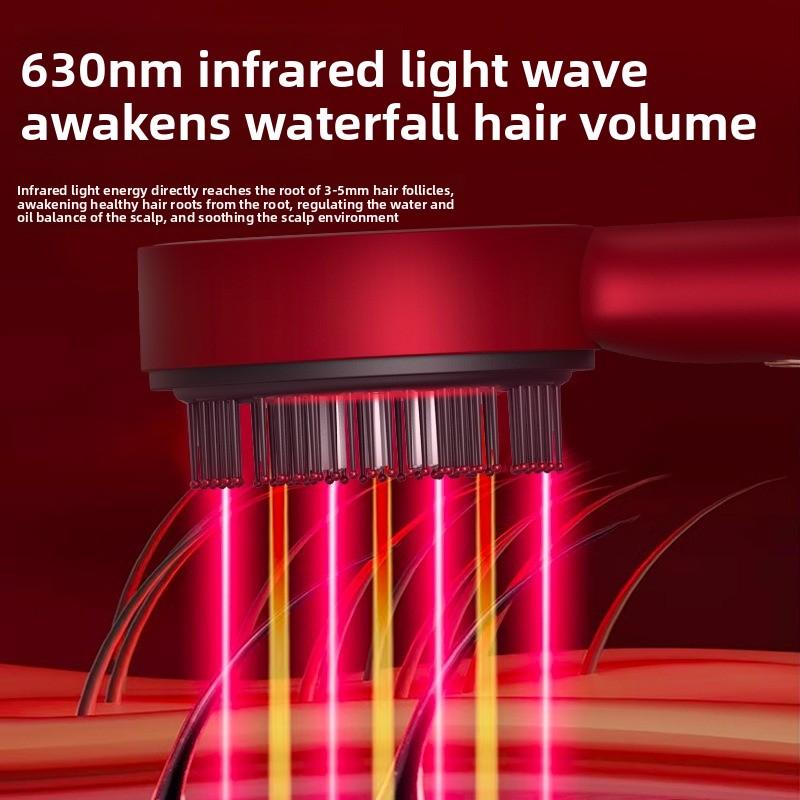 3 Modes Electric Vibration Massage Comb Red Light Therapy Hair Growth Massage Scalp Brush Oil Liquid Applicator Head Massager