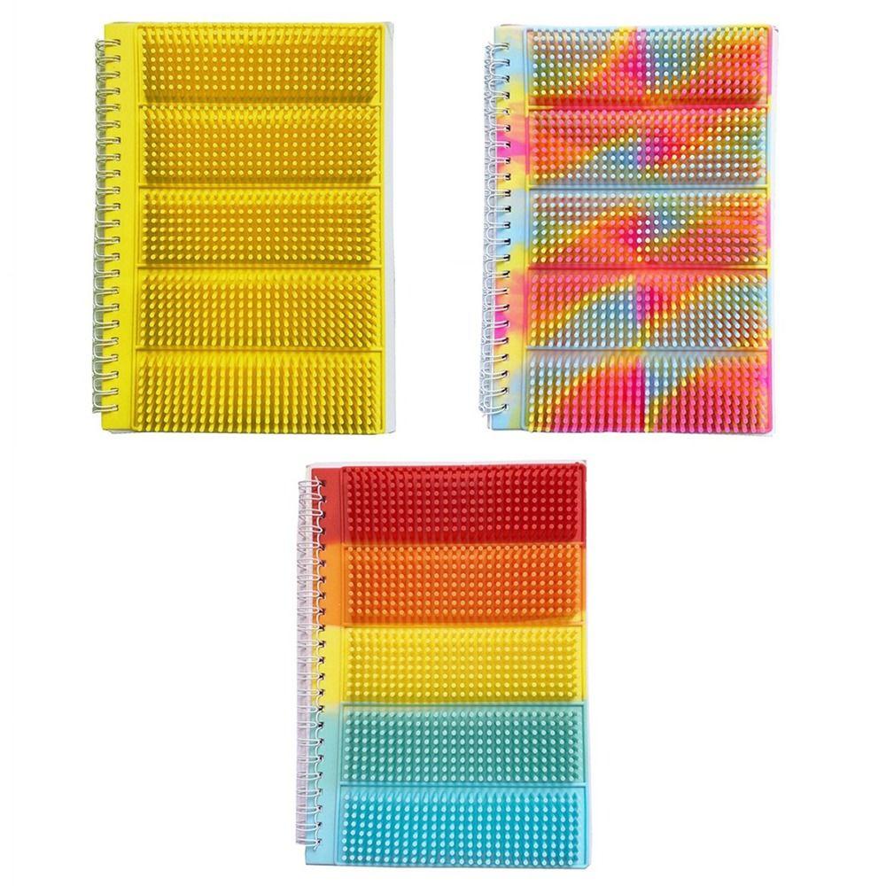

A5 Decompression Notebook Colorful Coil Notepad Portable Rainbow Silicone Notebook Sensory Toys Macarons