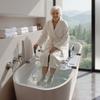 Swivel Shower Chair with Arms and Back, 100 Kg Heavy Duty Bench Seat for Inside Shower Stall and Bathtub Mounting, Bathroom Bath Tub Seat for Adults,