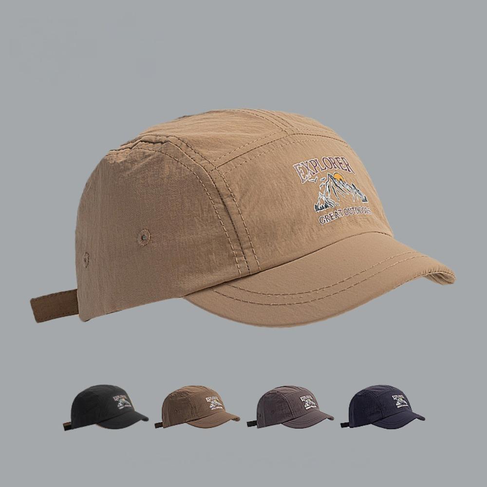 Quick-Dry Mesh Embroidered Cap Vintage Short Brim Design Unisex Perfect for Running Camping Streetwear Outdoor Fashion