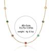 European and American Style Colorful Zircon Pendant Titanium Steel Necklace for Women