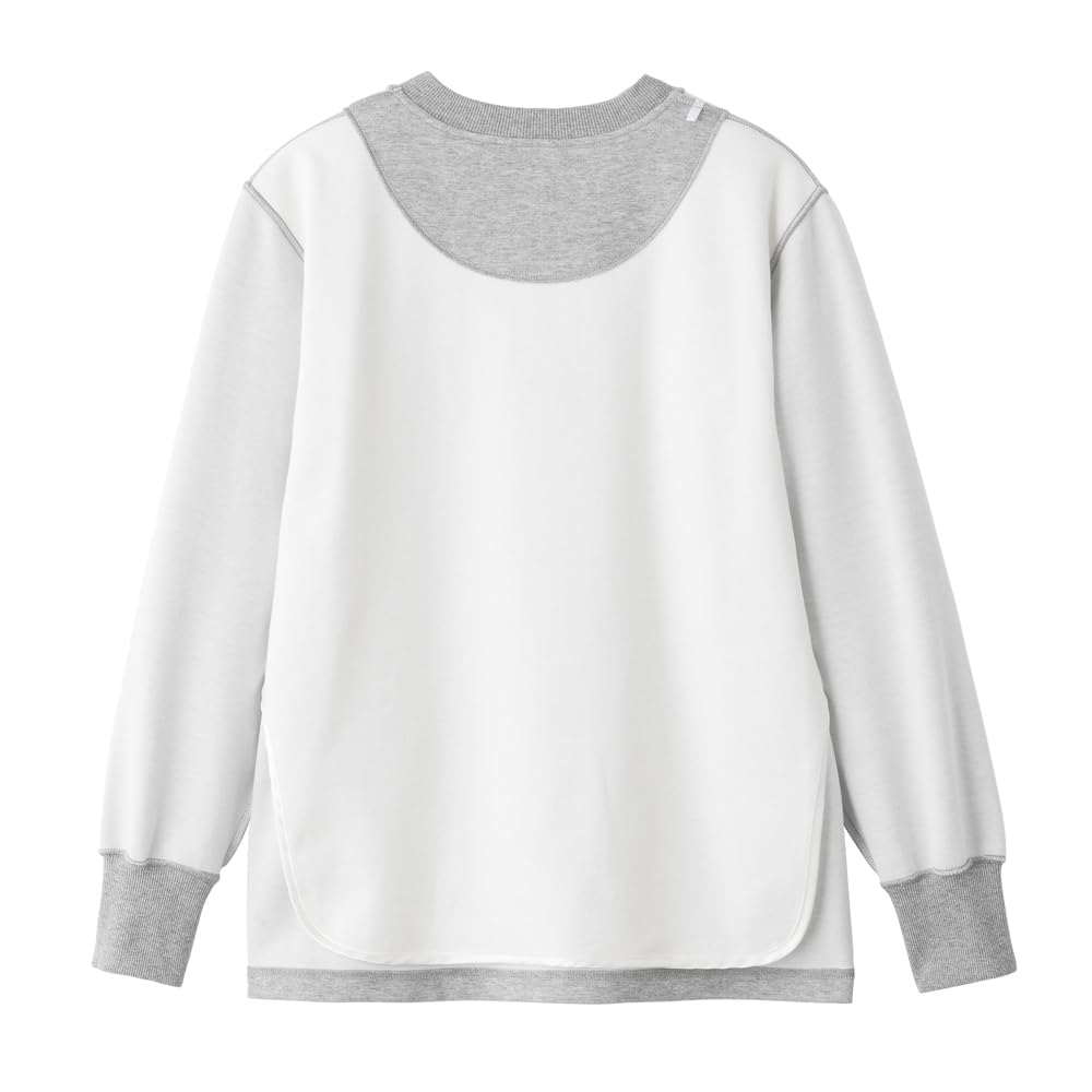 Gunze Fire Acedron Long Sleeve and Pants Cardboard Knit TG4574 Women's Pajamas, Gray,