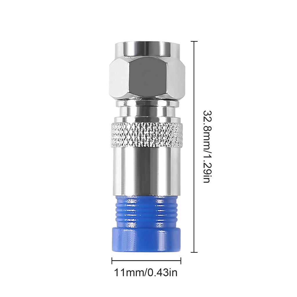 10pcs RG6 Connectors RG6 Compression Connectors RG6 F Type Connector Coax Coaxial Compression Fitting Connection