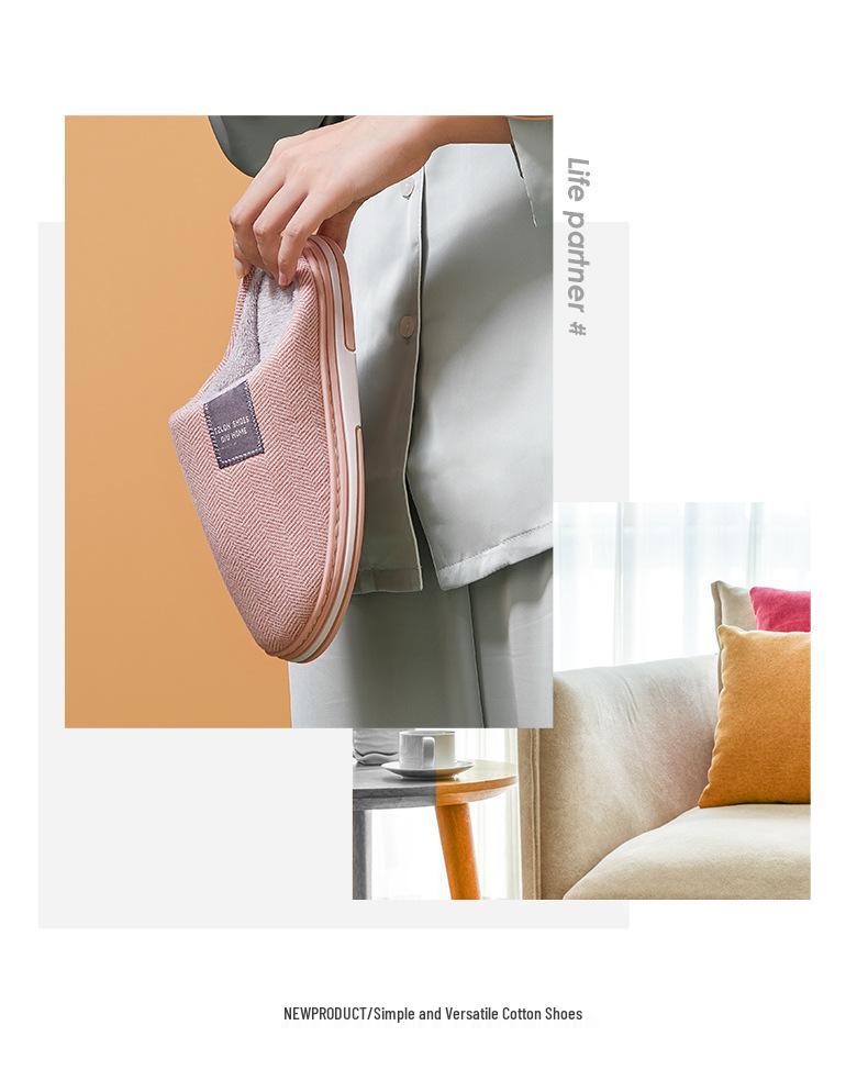 Pánské vnitřní bavlněné pantofle s tlustou protiskluzovou podrážkou - Podzim/Zima 2025 Teplý plyšový design