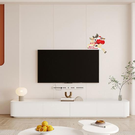 Décoration De Porte De Noël En Bois – Cadre D'Angle Avec Autocollants Ronds | Facile à Poser Sans Trace | Pour Porte, Fenêtre, Placard