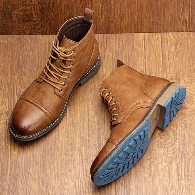 Herren Stiefeletten Mode bequem Markenstiefel Leder #637