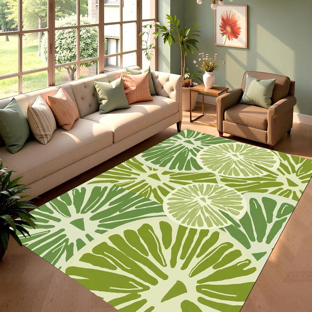 

Green Leaf Carpet Nordic Style Plant Printed Decorative Carpet Living Room Bedroom Entrance Hall Floor Mat Home Decoration Rug 50X80CM