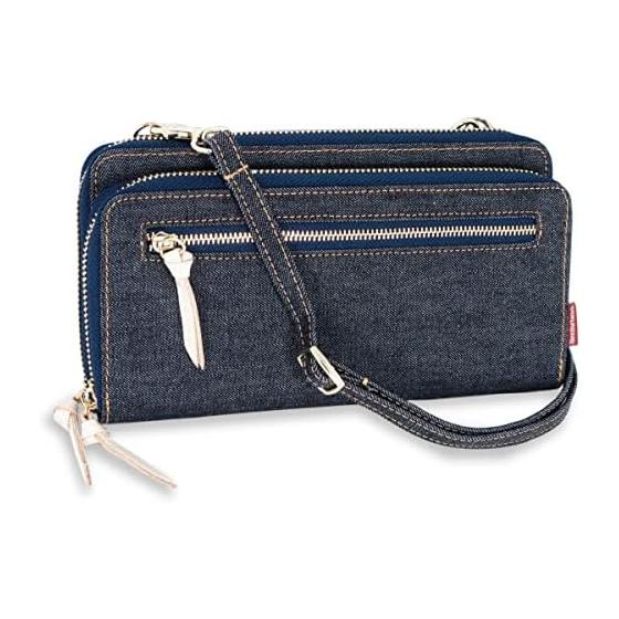 

[Need Network] Women s Wallet Bag, Japan s Proud Denim, Wallet Pochette, Smartphone Pouch, Wallet Shoulder Bag, Indigo Blue