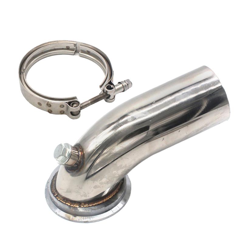 Polished Stainless Turbo Exhaust Downpipe Elbow V Band Flange Clamp Performance Pipe for Xr4ti HY35W