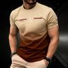 Summer Men's Clothing 3D Gradient Simple Paris Printed Men's T-Shirt Daily Fashion Oversized  Sports Round Neck Short Sleeve Top