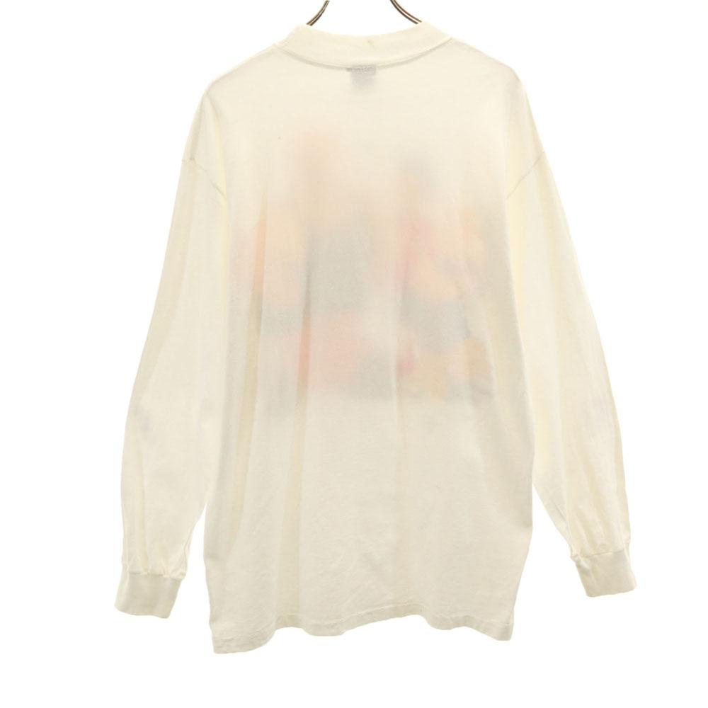 NJ CROCE 90s Old USA made Long sleeve Popeye Cut L white Ron T Men's Used