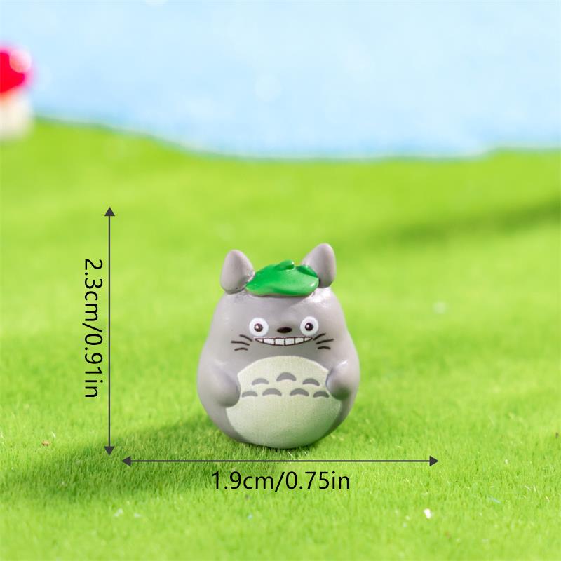 3Pcs/Bag Cute Mini Totoro Doll Resin Car Ornaments Micro Landscape Figurines Diy Accessories Home Decor Dollhouse Toy Kids Gifts
