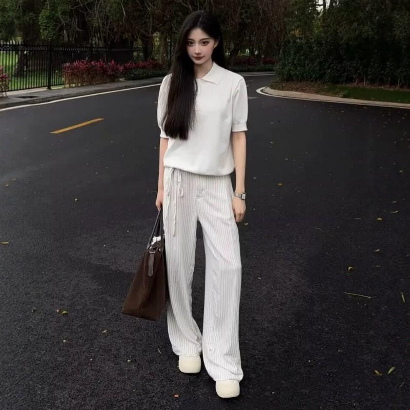 2026 Womens Wide Leg Pants White Cotton Linen Blend Loose Fit High Waist Casual Trousers Comfortable Flowy Slacks