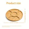 Bamboo Snack Tray with Dividers 5 Compartment Serving Plate for Fruit, Candy, Party