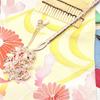 [MiaoMiao] Kanzashi (hairpin) - Single Piece - Japanese Style - Formal Kimono, Yukata, Etc. - Metal - Peacock Design - Crystal - Pink Gold - Hair