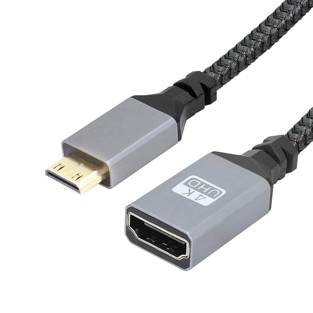 Compact 20CM Mini HDMI Compatible Cable Adapter with 90 Degree Design Supporting 4K UHD Video Output for Easy Connection