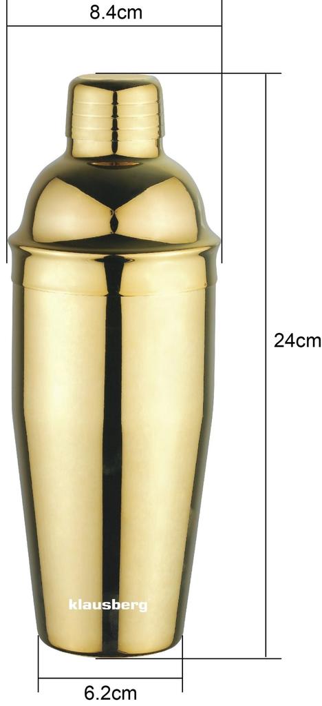 Shaker barmański do drinków koktajli 750ml złoty KLAUSBERG KB-7649