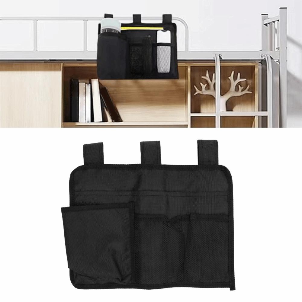 Durable Multi Pockets Bedside Hanging Storage Bag Waterproof Large Capacity Wheelchair Armrest Pouch Bed Organizer Office Chair